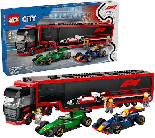 LEGO City F1® Lastwagen mit RB20 & AMR24 F1® Autos für 8+ Jahre 1086Stücke