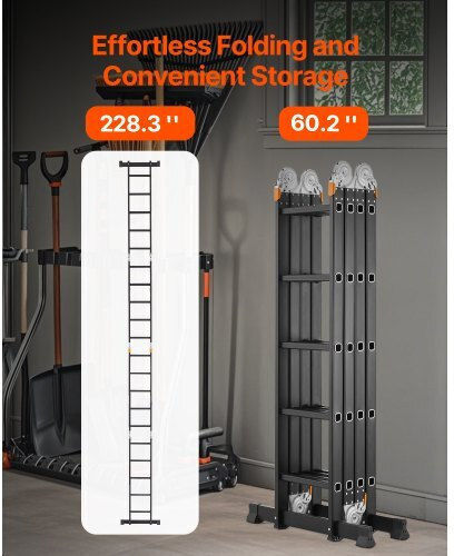 Vevor Vielfachzweckleiter aus Aluminium 4x5 mit maximaler Höhe von 5.8m