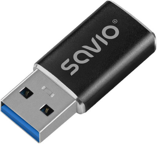 Savio Μετατροπέας USB-A male σε USB-C female 1τμχ