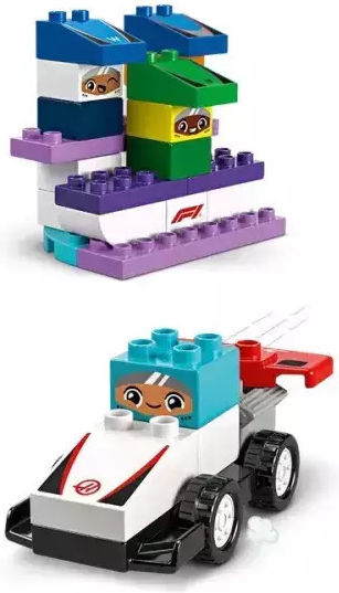LEGO Duplo Town F1 Team Mașini de Curse și Piloți pentru 2+ Ani 70 Bucăți