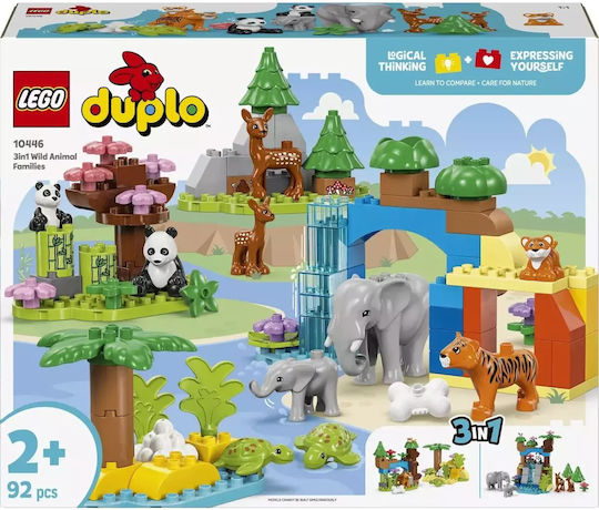 LEGO Duplo Town 3-in-1 Wild Animal Families for 2+ Years 92 Pieces
