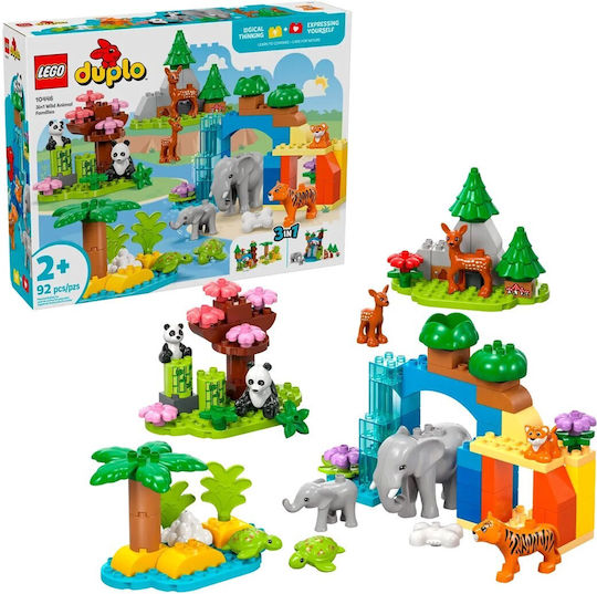 LEGO Duplo Town 3-in-1 Wild Animal Families for 2+ Years 92 Pieces