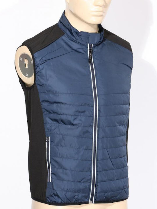 Fageo Softshell Men's Safety Vest with Fleece Lining Navy Blue