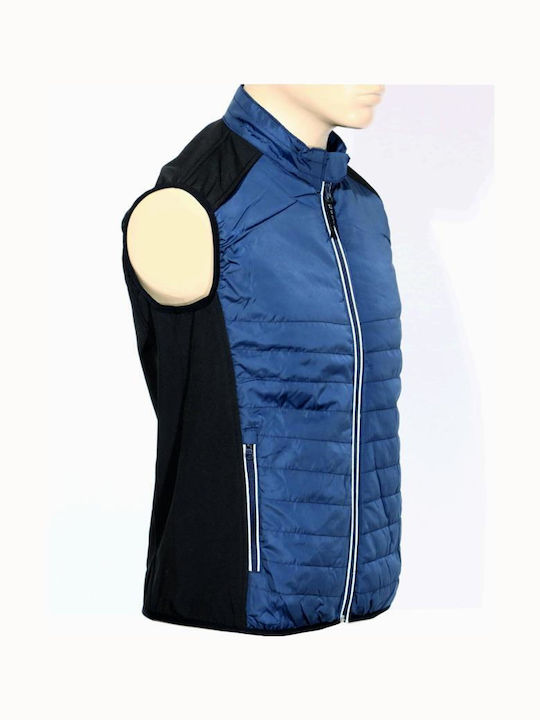 Fageo Softshell Men's Safety Vest with Fleece Lining Navy Blue