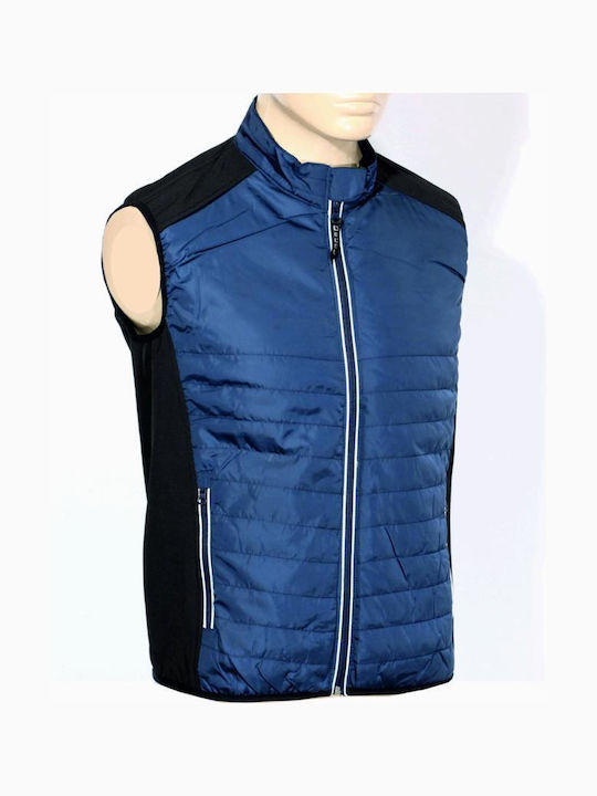 Fageo Softshell Men's Safety Vest with Fleece Lining Navy Blue