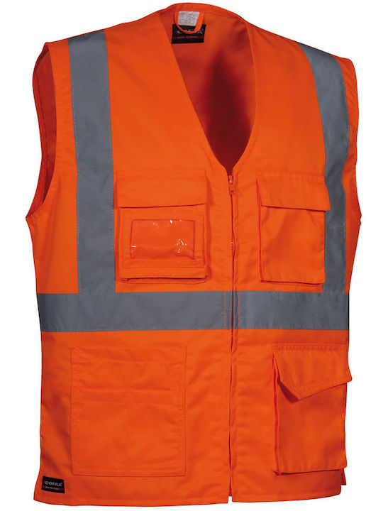 Cofra Seki Men's Safety Vest with Reflective Film Orange