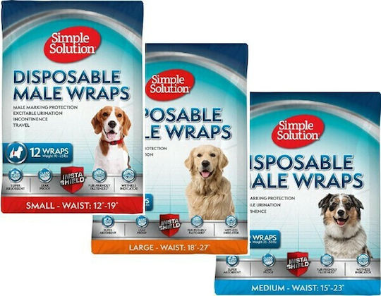 Simple Solution Disposable Male Wraps Dog Panties Large 45 - 68cm 12pcs