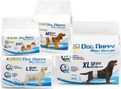 Croci Dog Nappy Male Wrap Βρακάκι Σκύλου για Ακράτεια XLarge 12τμχ