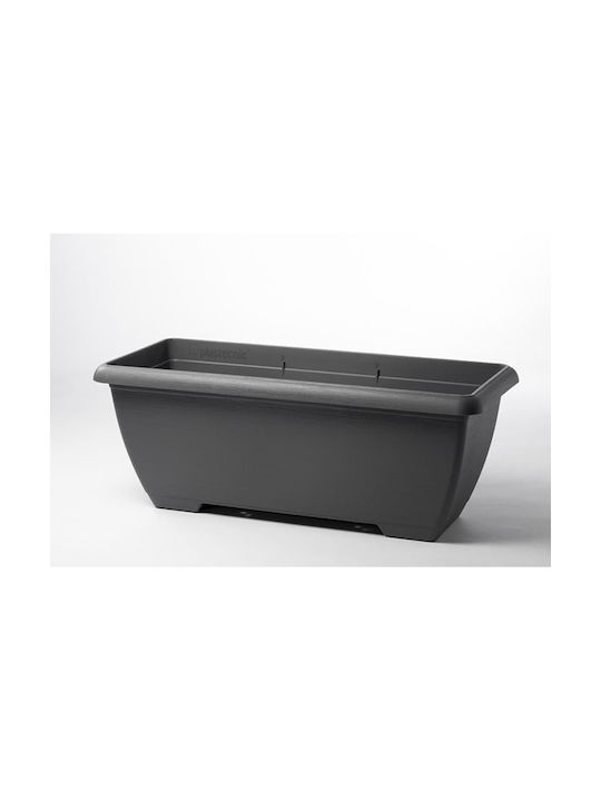 Plastecnic Terrae Μaxi Blumenkasten Kunststoff Gray 100x43x38.5cm.