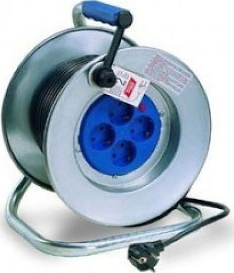 Tayg 3x1.5 50m Metal Reel Extension Reel Cord 3 x 1.5mm²/50m Silver