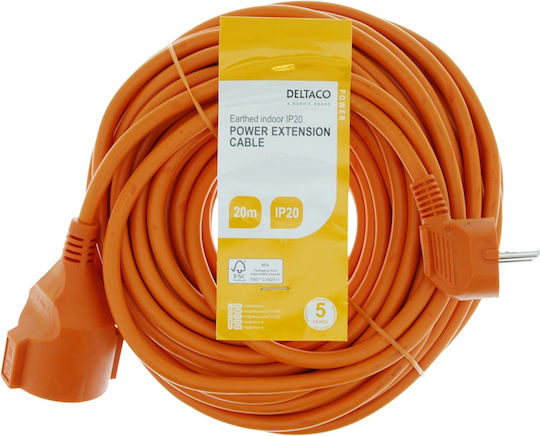Deltaco Extension Cable Cord 3 x 1.5mm²/20m Orange