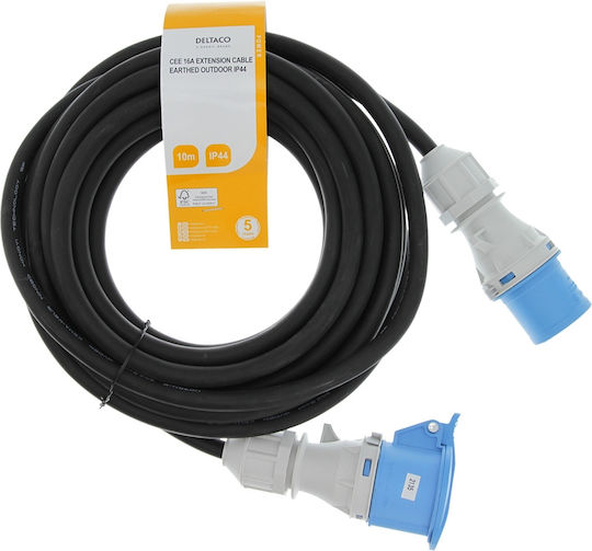 Deltaco Waterproof Extension Cable Cord 3 x 2.5mm²/10m Black