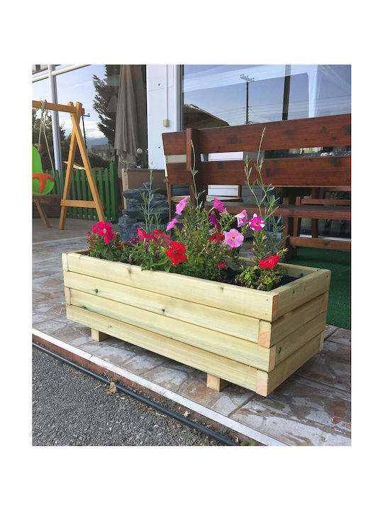 Woodware Ζαρντινιέρα Ξύλινη Μπεζ 90x40x32εκ.