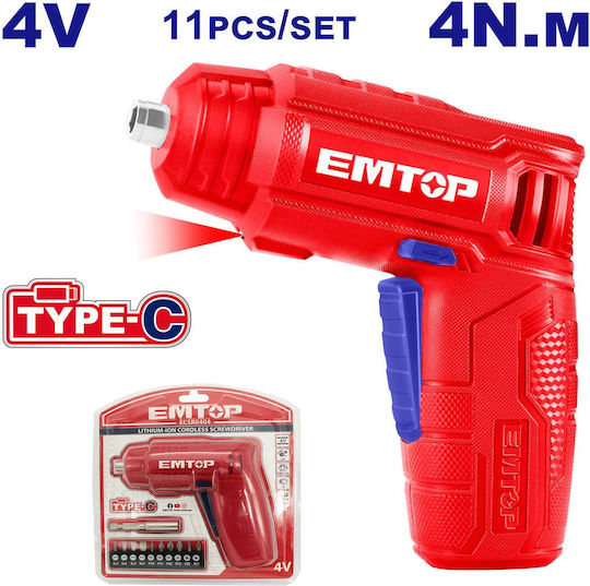 Emtop ECSR0404 Отвертка На Батерия 4V