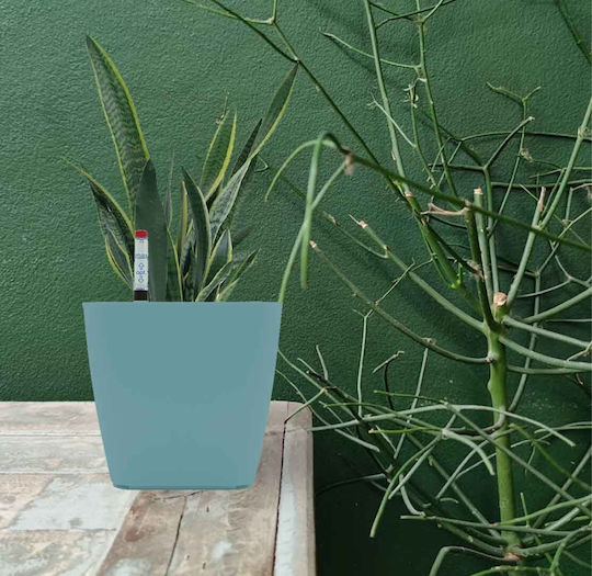 Uncle George Self-watering Pot Plastic Blue 13.5x13.5x12cm.