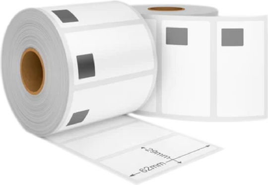 Brother 800 Self-Adhesive Label Rolls for Label Printer 62x29mm 1pcs