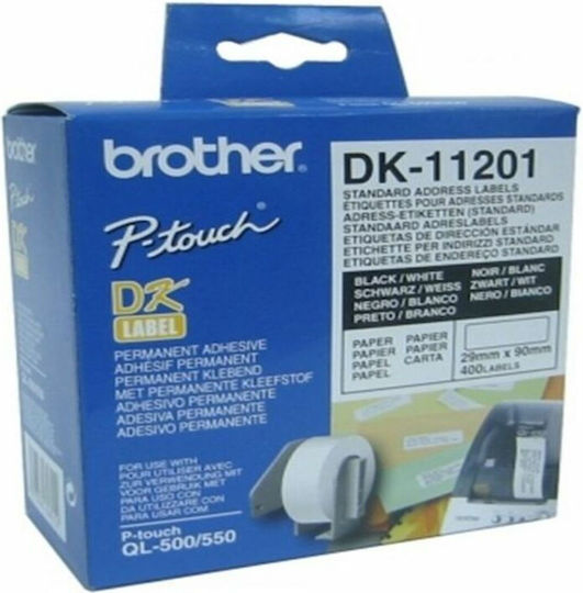Brother 400 Self-Adhesive Label Rolls for Label Printer 29x90mm 1pcs