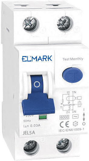 Elmark Ρελέ Ράγας Διαρροής 32A Διπολικό