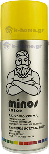 Minos Spray Spray Paint Acrylic Yellow Zinc Yellow RAL 1018 400ml
