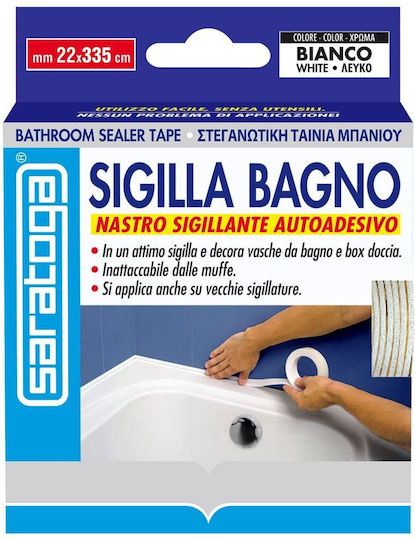 Saratoga Insulation Tape Tile 19mm x 3.35m Sigilla Bagno Blister White