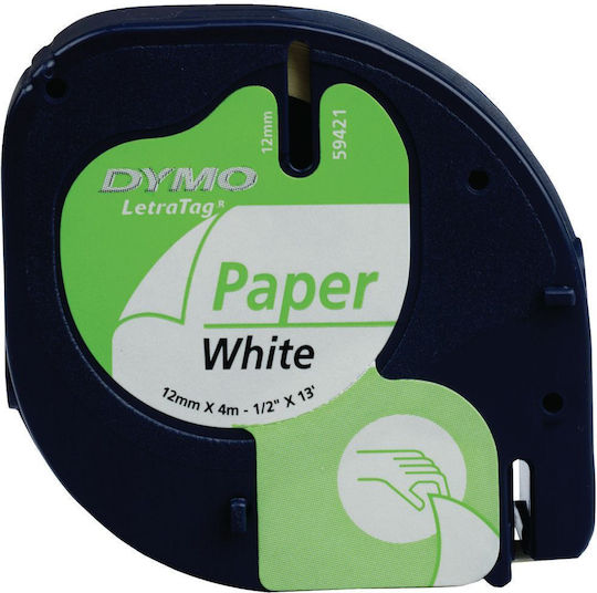 Dymo Label Maker Tape in White Colour Compatible with Dymo LetraTag/LT