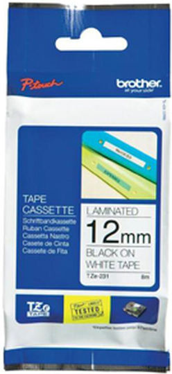 Brother P-touch Label Maker Tape in Black Colour Compatible with Brother TZe/TZ