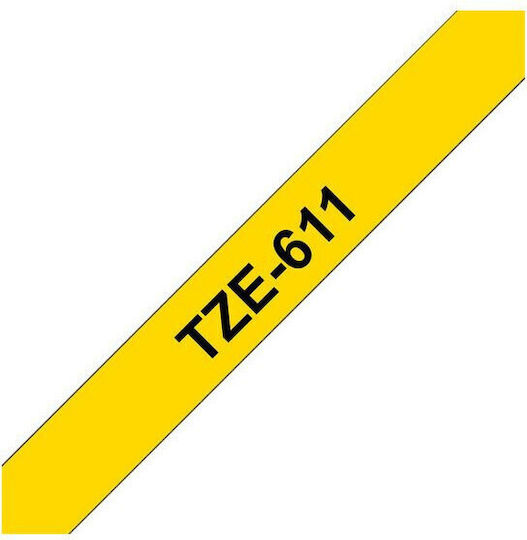 Brother Tze-611 Label Maker Tape In Black Colour Compatible With Brother TZe/TZ