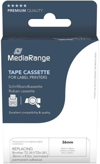 MediaRange Label Maker Tape 8m x 36mm White