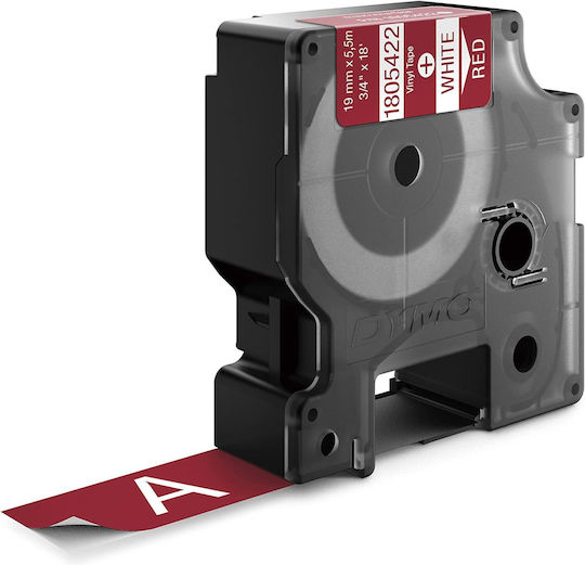 Dymo Label Maker Tape 5.5m x 19mm in Red Colour Compatible Series with Dymo D1 Dymo Rhino/IND