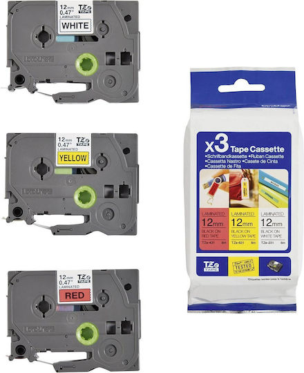 Brother Етикетна Лента 8м x 12мм Многоцветна Съвместима с Brother TZe/TZ