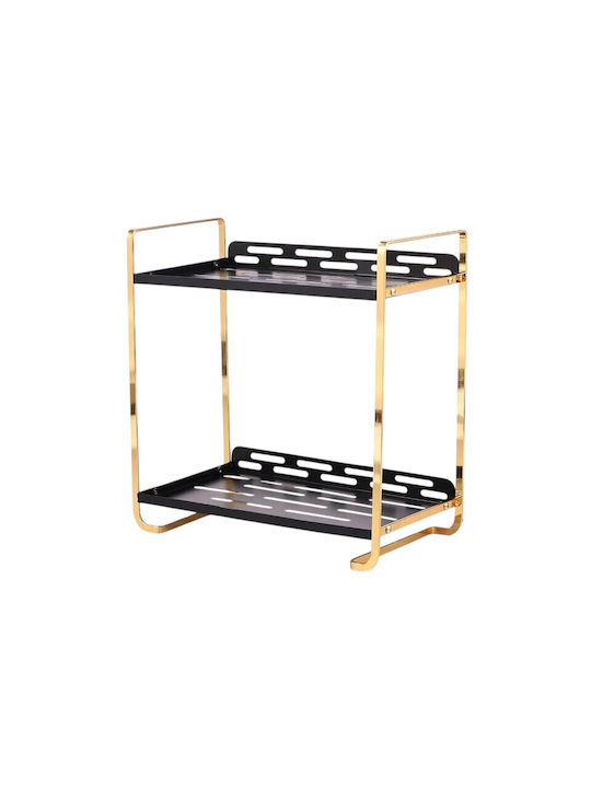 Επιδαπέδια Ραφιέρα Μπάνιου Μεταλλική 28x27.5x14.5cm Χρυσή