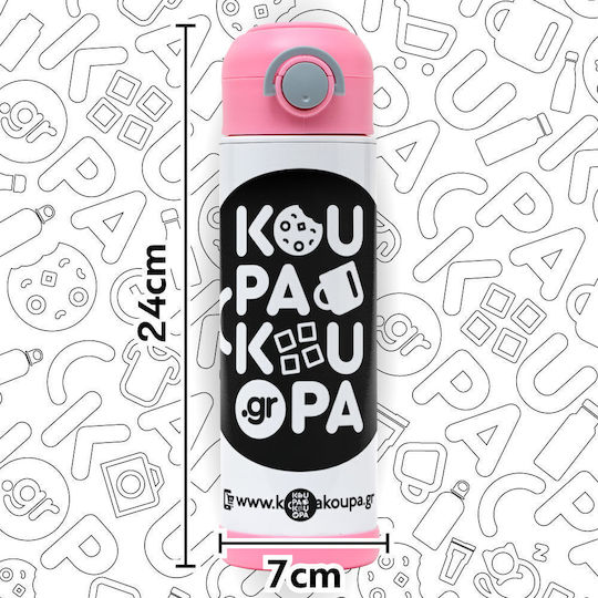 Koupakoupa Sticlă Pentru Copii Harry Potter Din Oțel Inoxidabil Cu Pai Roz 500ml