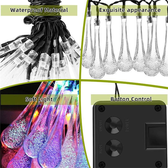 30 Lights LED 4.2m. Multicolor Solar in String 1pcs
