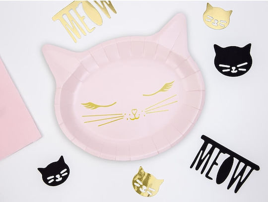 PartyDeco Kitten Plate for Party 6pcs