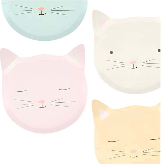 Meri Meri Farfurie Cute Kitten Pentru Petreceri 8 Bucăți
