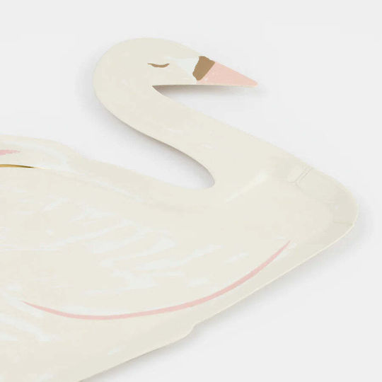 Swan Πιάτο για Party 8τμχ