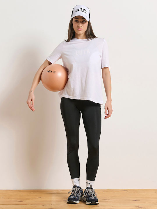 Women's Athletic Blouse Short Sleeve with Sheerness White