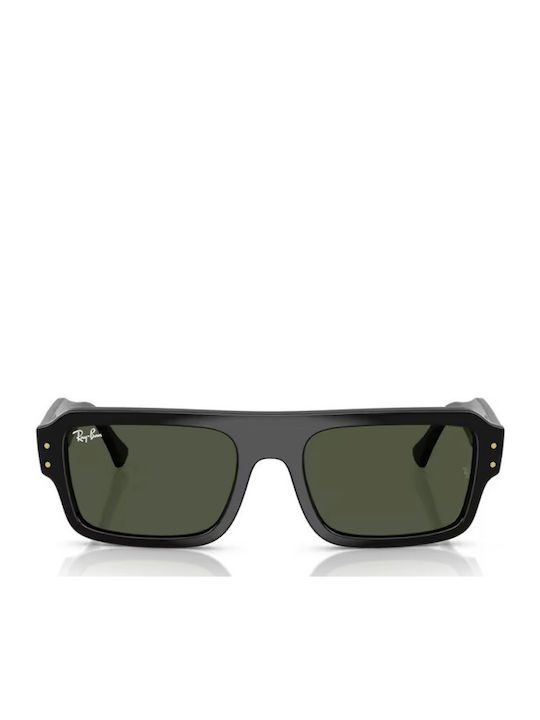 Ray Ban Unisex Sunglasses with Black Plastic Frame and Green Lens RB4454 6677/31