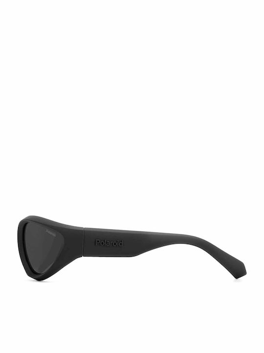 Polaroid Unisex Sunglasses with Black Horn-Rimmed Frame and Grey Lens pld2165/s 003/M9