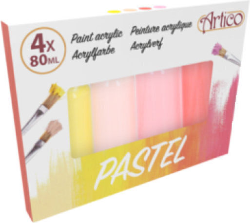 Artico Acrylic Pastel Paints Set Culori Acrilice Pictură 80ml 4buc