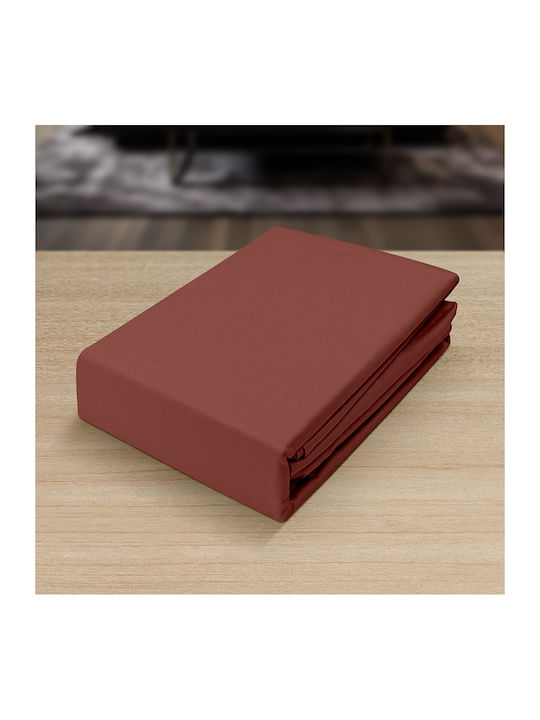 Lino Home Basico Σεντόνι Μονό 170x260εκ. Rose
