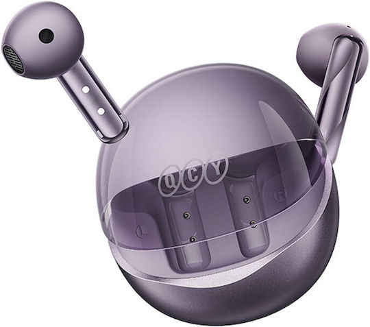 QCY Ailypods Clear In-ear Bluetooth Handsfree Earphones with Charging Case Purple