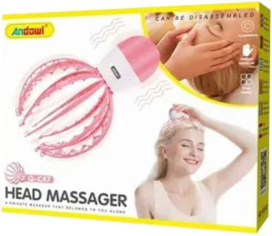 Andowl Qc47 Massage Device Acupressure for the Head Pink