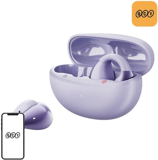 QCY Crossky C30 Open Ear Bluetooth Handsfree Earphones with Sweat Resistance and Charging Case Purple