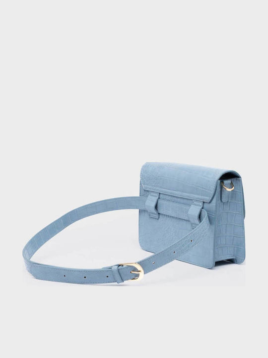 Enriketa Women's Shoulder Crossbody Bag Crocodile Light Blue
