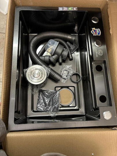 Gefäß Spüle Inox B60xT45cm Schwarz