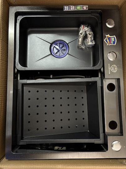Gefäß Spüle Inox B60xT45cm Schwarz