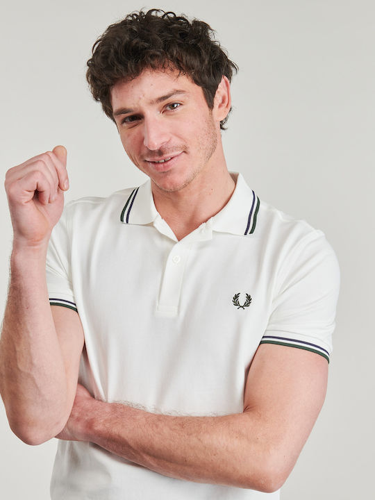 Herren Sportliche Kurzarm Polo Bluse Weiß