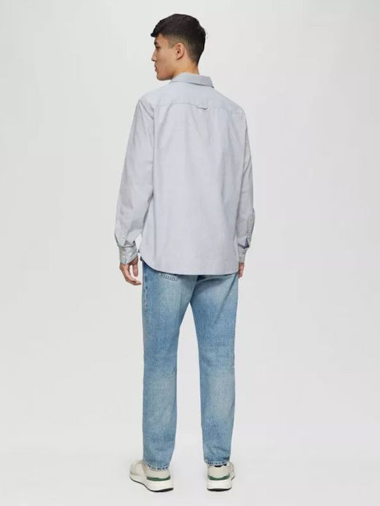 Long-sleeved Cotton Shirt Light Blue