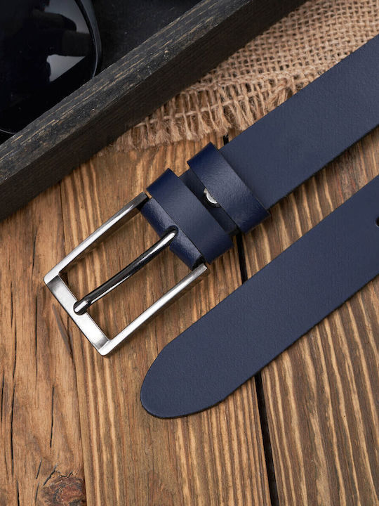 Herren Gürtel Leder Marineblau